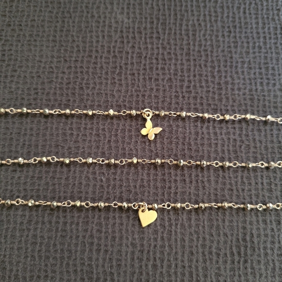✨️HP✨️ Dainty Gold💛 Pyrite Bracelet Trio3️⃣ - NWOT - Picture 2 of 15